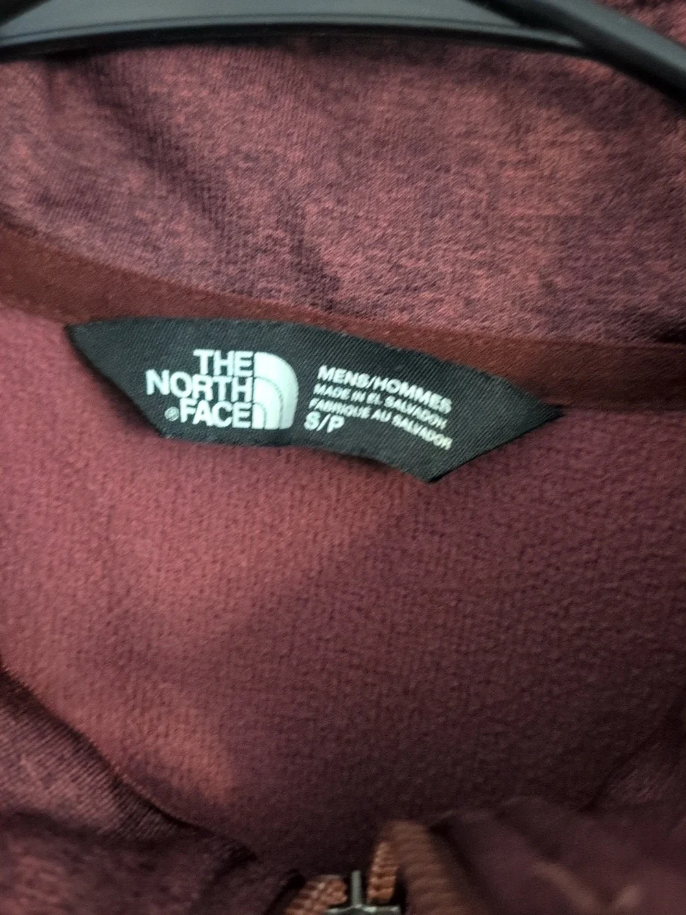 The North Face Men's Burgundy Quarter-Zip Pullover with Black Accents